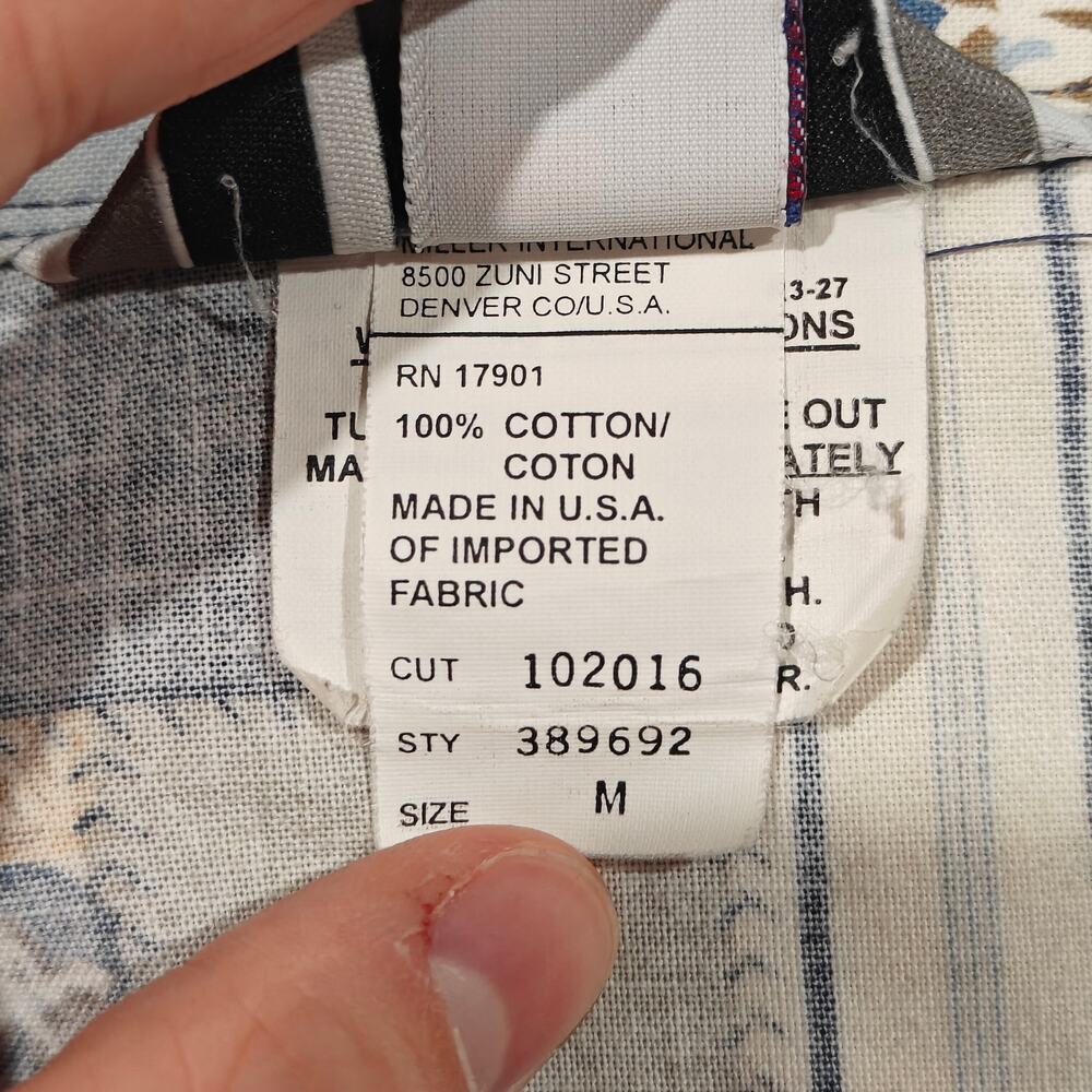 Rockies Patchwork Button Down Shirt Blue Yellow W… - image 3